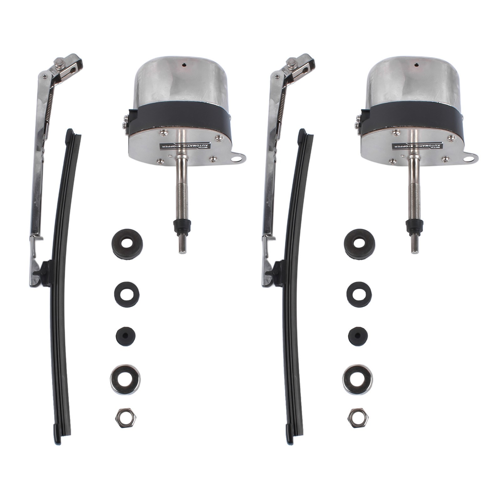 Silver Windshield Wiper Motor Street Hot Rod Universal Boat For Chevy For Jeep