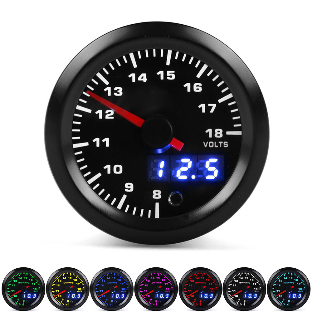 52mm Universal Motorcycle Tachometer Digital LED Voltmeter