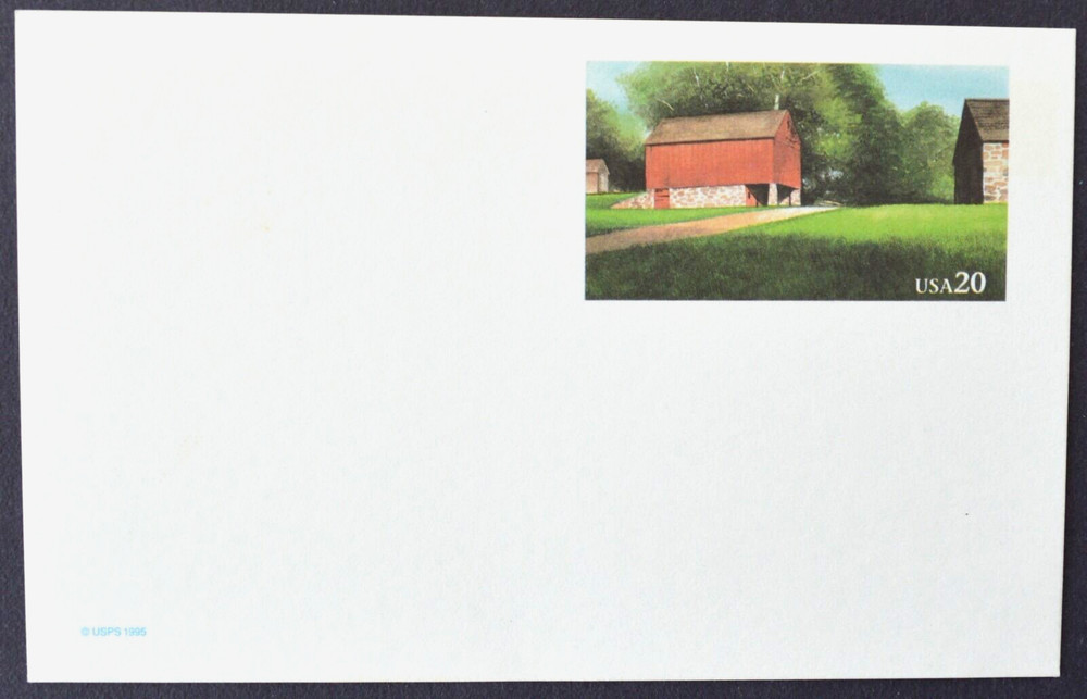1995 US Sc. #UX198 mint postal card, 20 cent, sharp corners, excellent shape