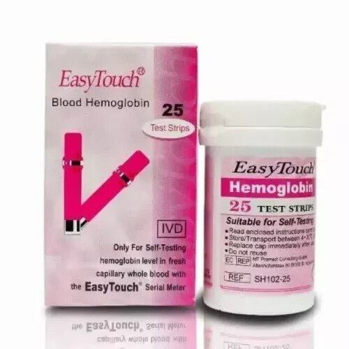 🫰🏻EasyTouch Blood Hemoglobin Test Strips 1 box ( 25 Test Strips) 🫰🏻