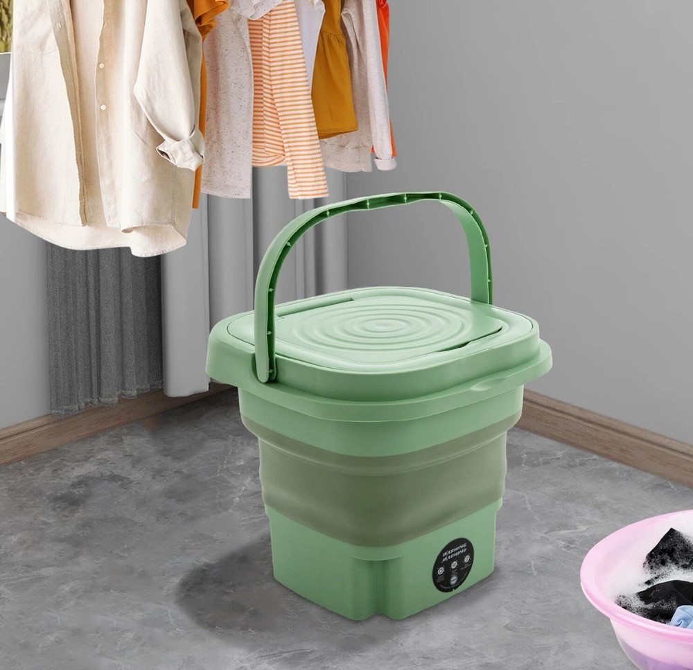 Portable Mini Multi-functional Foldable Washing Machine W Drainage Basket New Pu