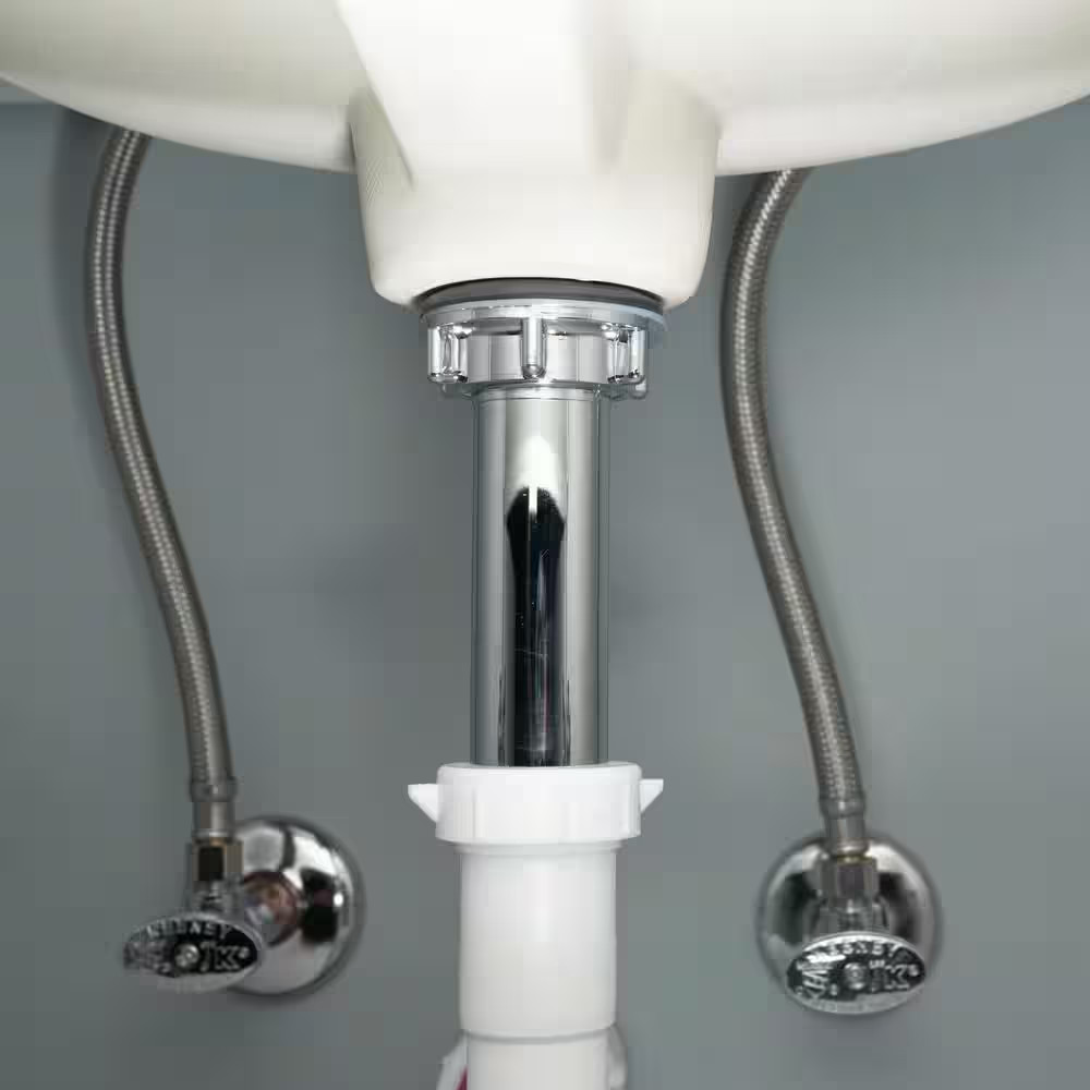 Designline Chrome-Plated Plastic Grid Drain with Overflow