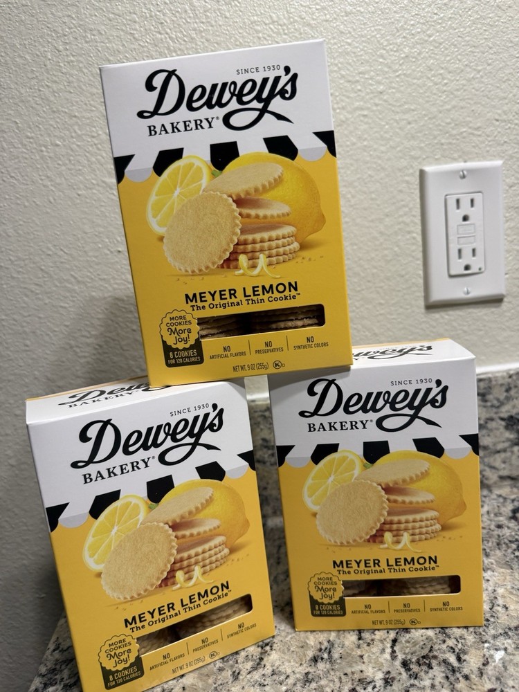 Dewey's Bakery Meyer Lemon Thin Cookie 9oz, No Artificial Flavoring, Kosher