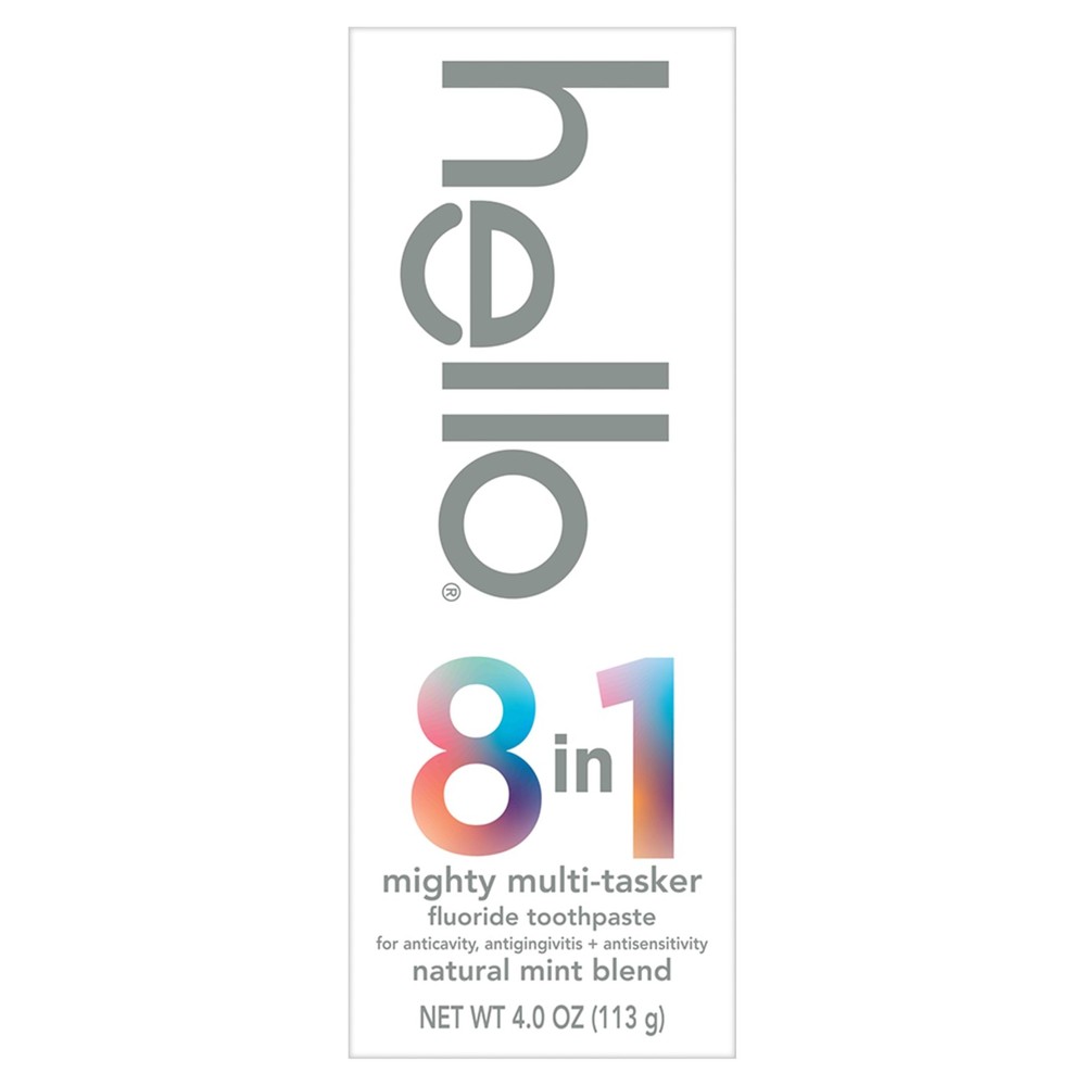 hello 8 in 1 Mighty Multi-Tasker Fluoride Toothpaste Pack, SLS Free Toothpast...