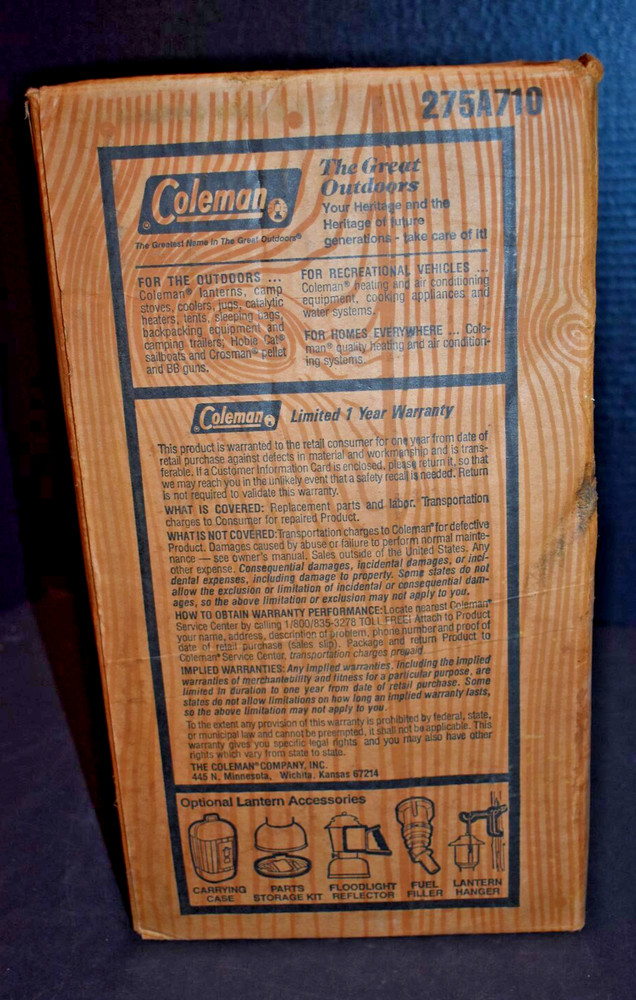 Coleman Model 275A710 Lantern Box Only