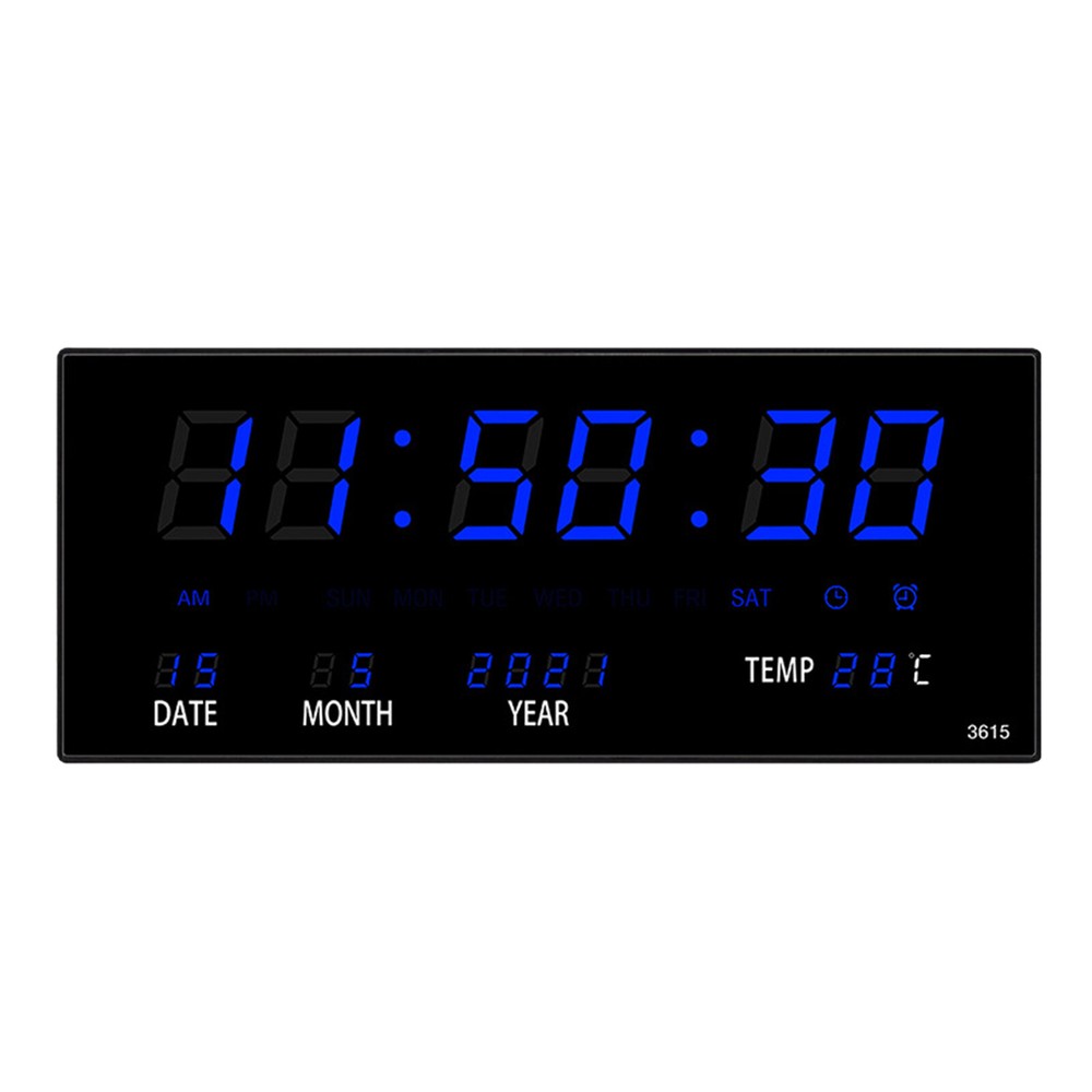 Digital Wall Clock Large Display LED Wall Clock with Date and Temperature