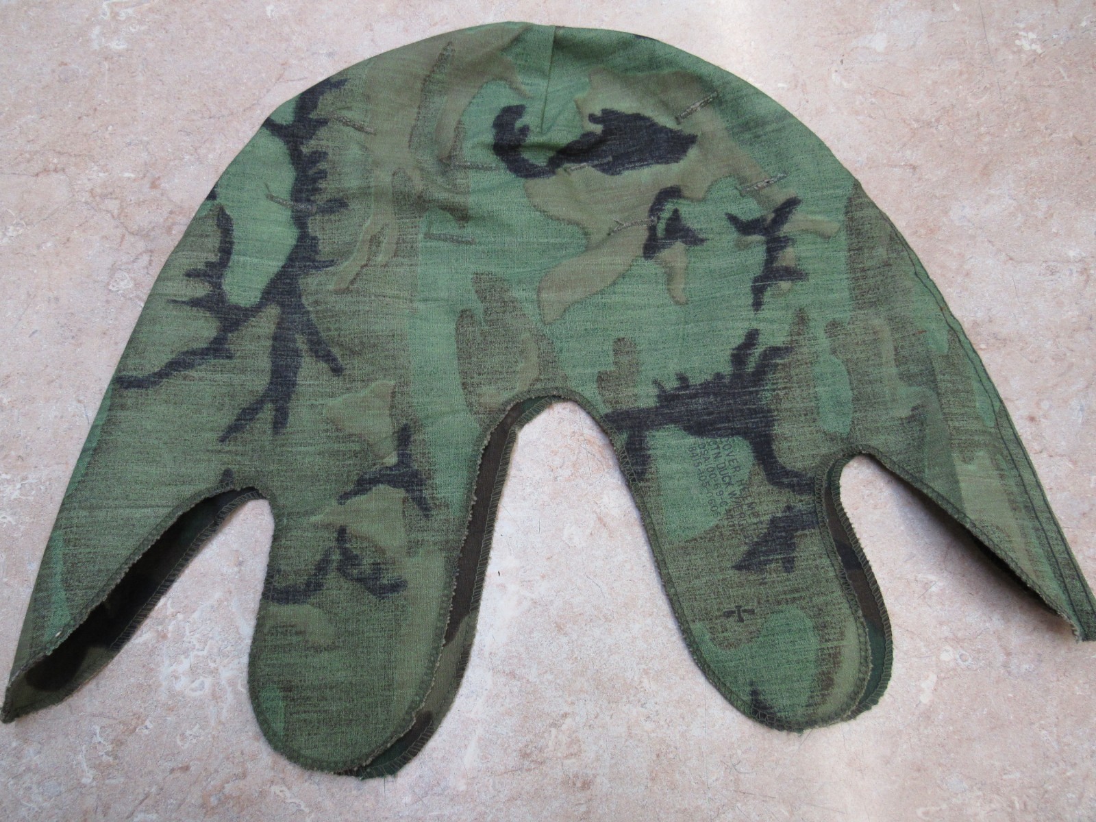 US Vietnam Era M1 Helmet Cover Erdl Woodland Camouflage Dated 1969 Original