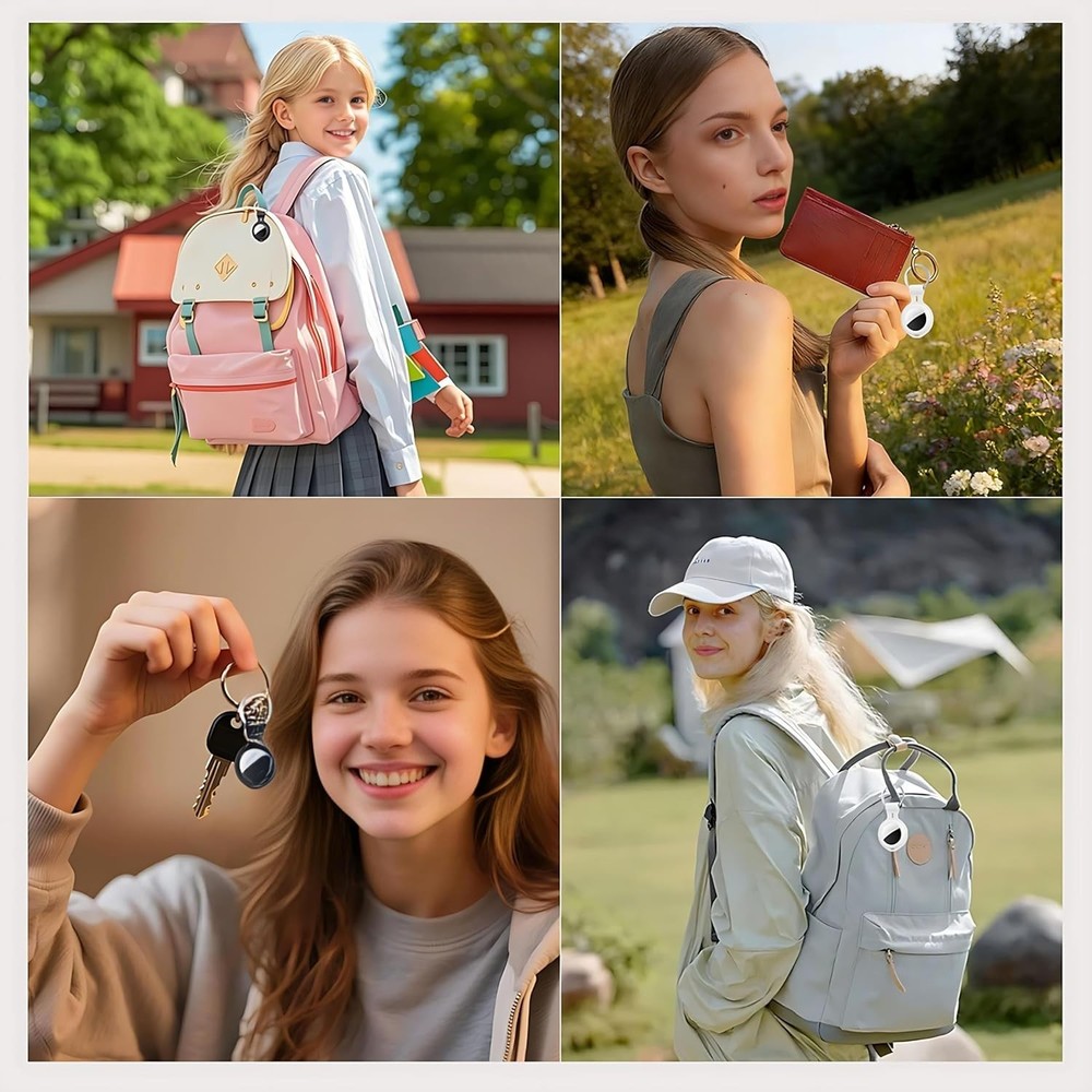 2pc Black+White Tracker Tags Bluetooth Smart Tags Key Finder Tracking for Wallet