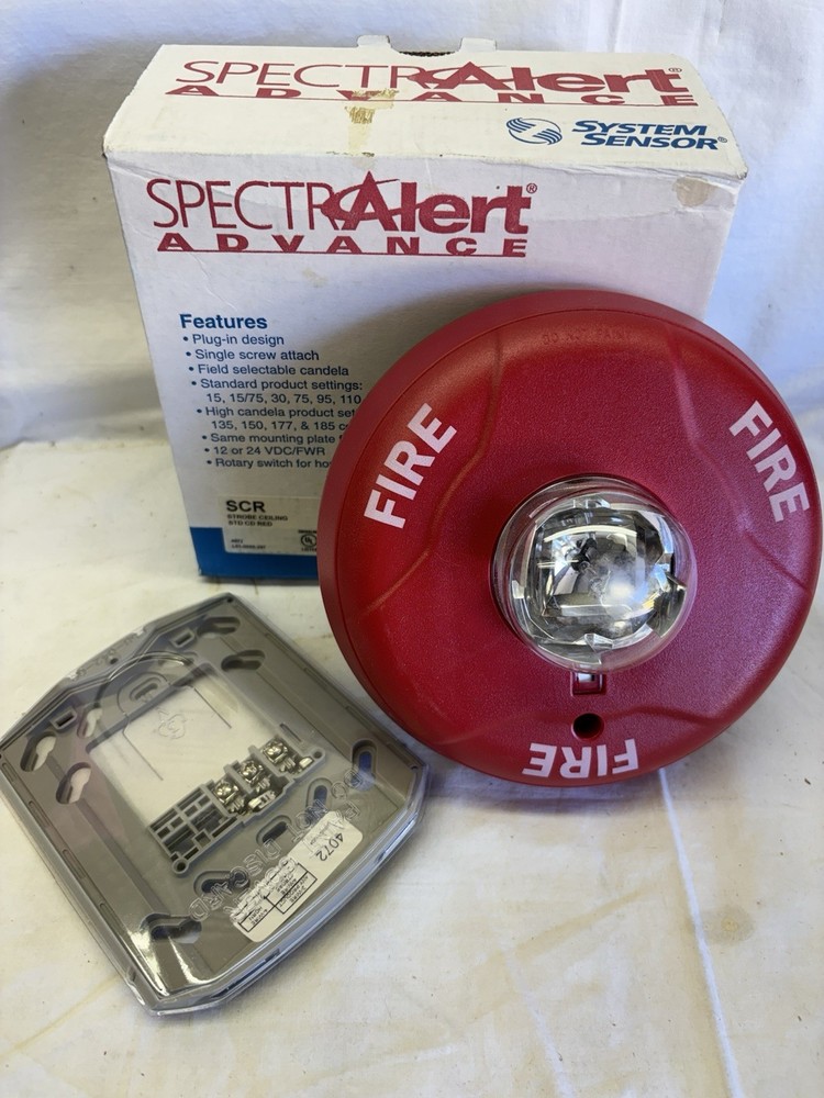 SYSTEM SENSOR SCR SPECTRALERT CEILING STROBE STD CD RED NEW