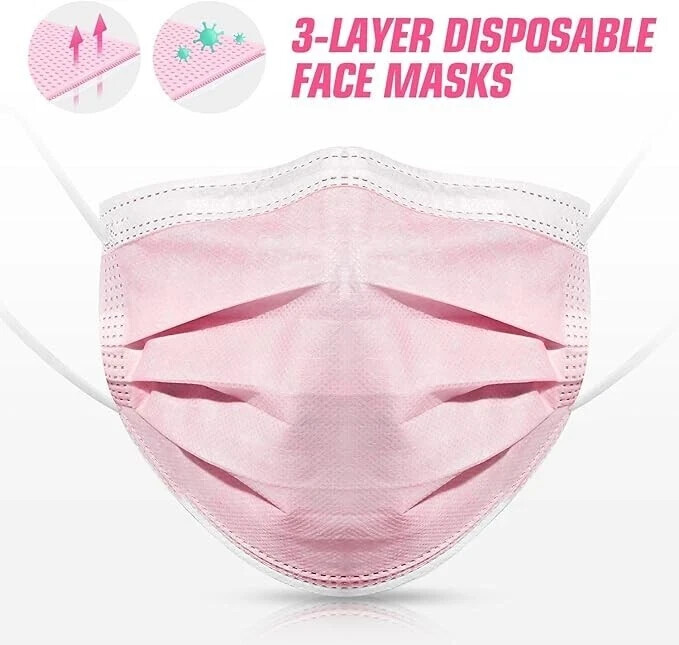 GP Craft 50/100 Pcs Disposable Face Cover 3-Ply Filter Breathable Earloop Masks
