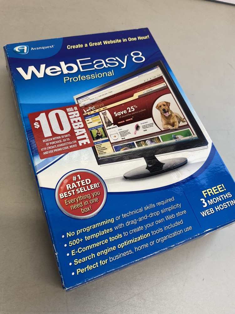 Avanquest WebEasy 8 Professional - Full Version for Windows. Sealed