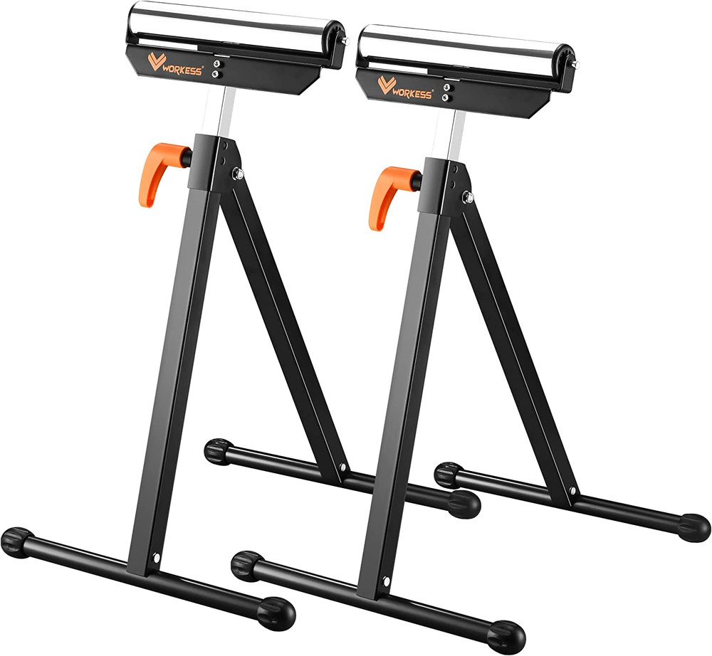 Roller Miter Saw Support Stand 2 Pc Pack Folding Tool Table Workbench Adjustable