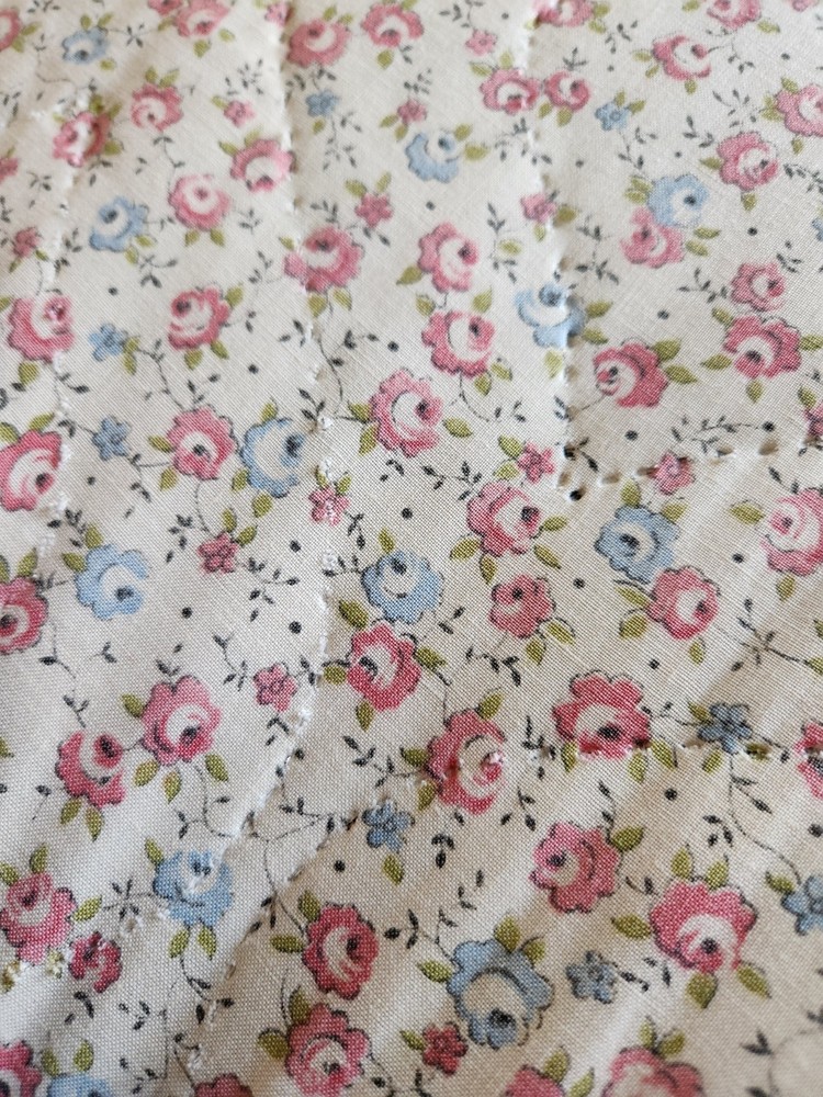 Vtg Springmaid Bedspread Quilted Comforter Rounded Single Double Fabric Material