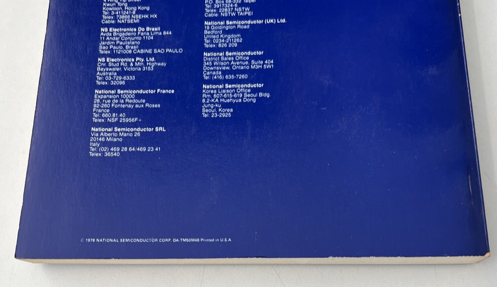 Electronics Manual National Semiconductor Memory Databook 1978