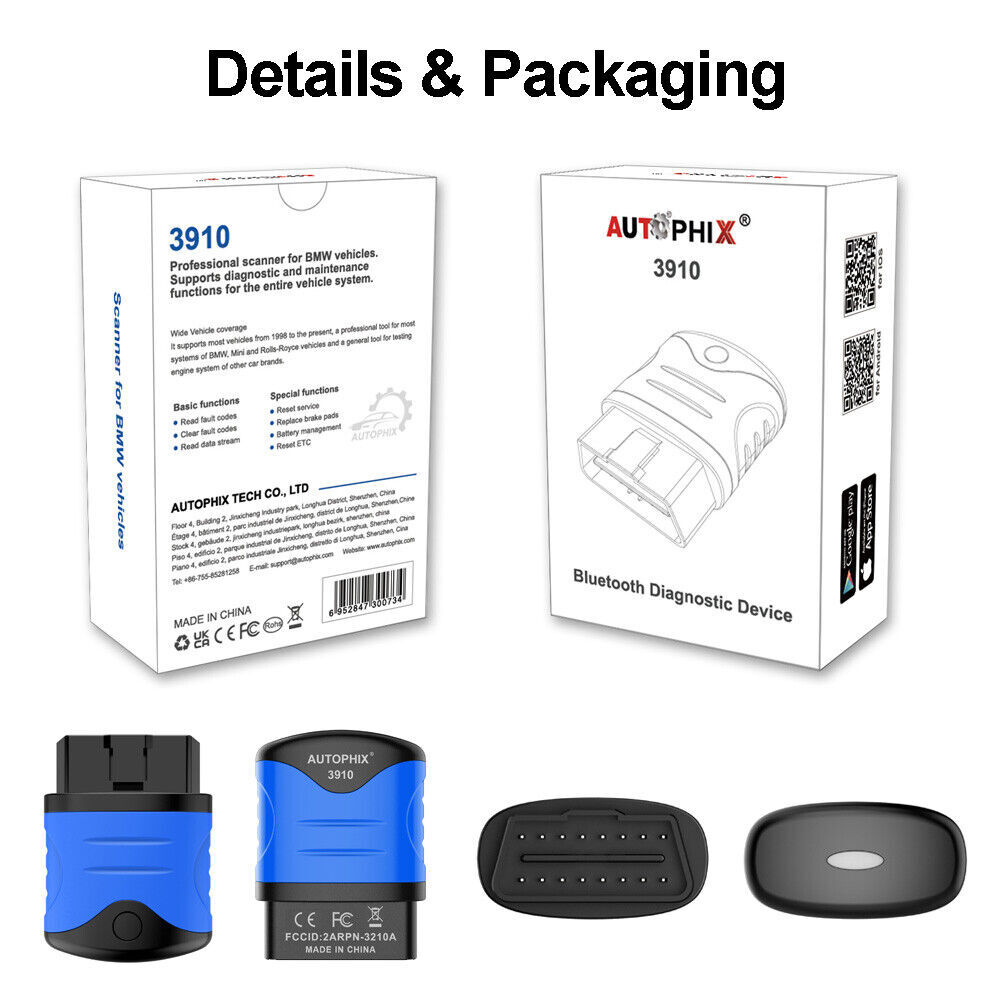 Autophix 3910 for BMW Bluetooth OBD2 Code Reader All System Diagnostic Scanner T