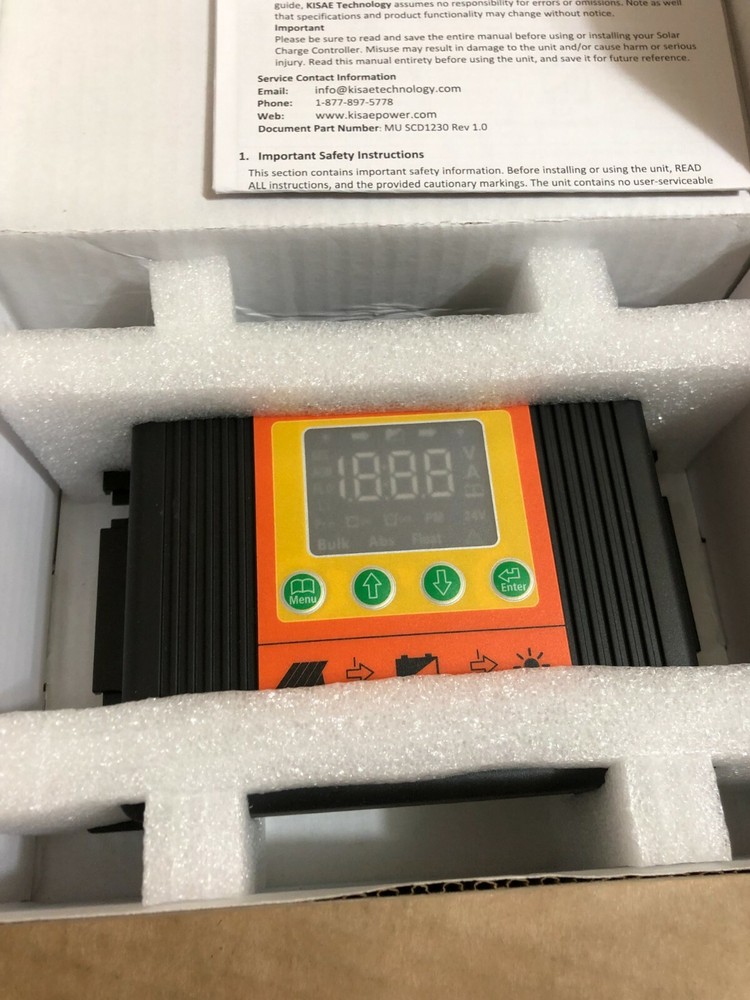 Kisae Technology 30A SCD1230 Solar Regulator Charge Controller DC12/24V LCD ~