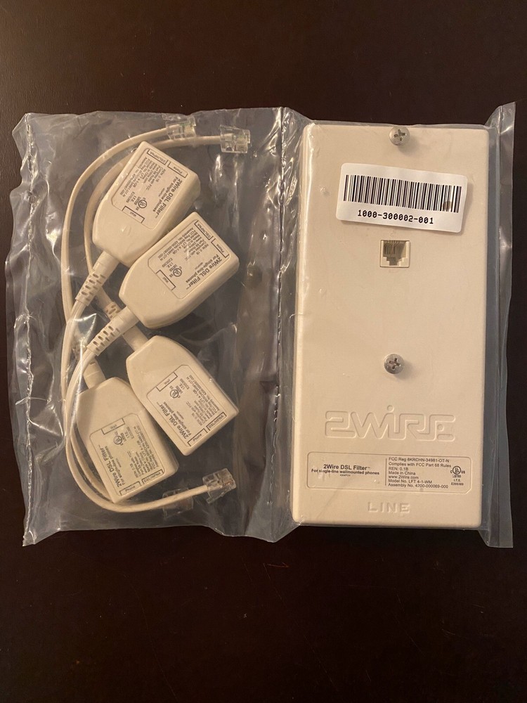2WIRE DSL Filter PKG 4 Pices Plus Wall Mount