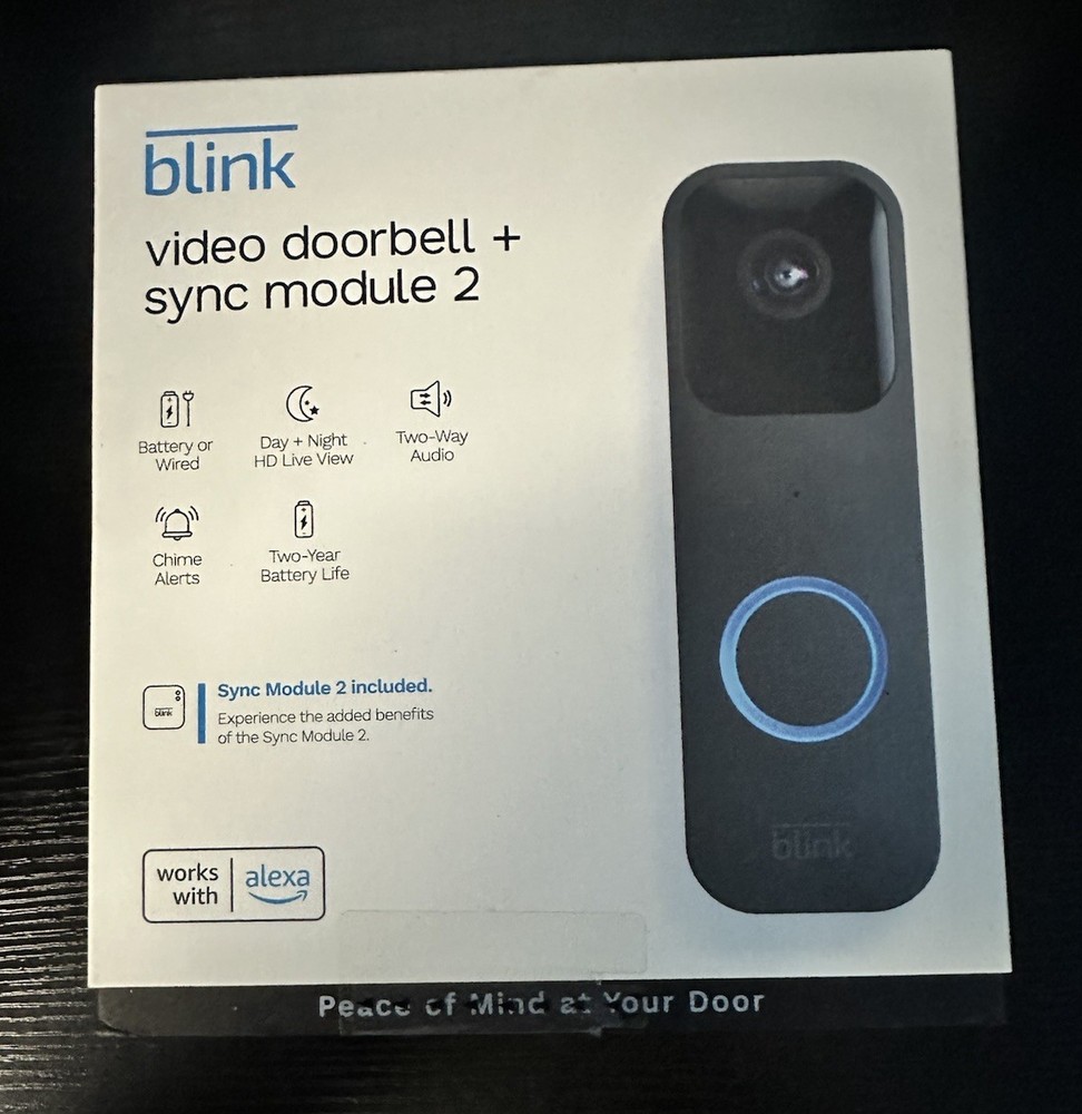 Blink Video Doorbell Plus Sync Module Two-Black
