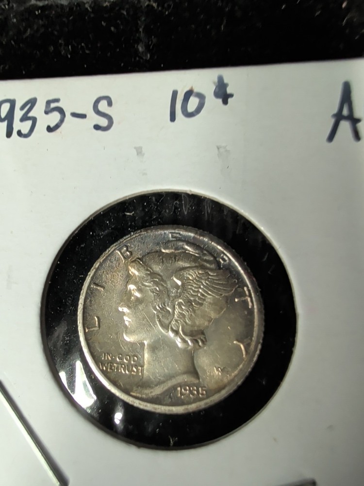 1935-S 10C Mercury Dime Circulated