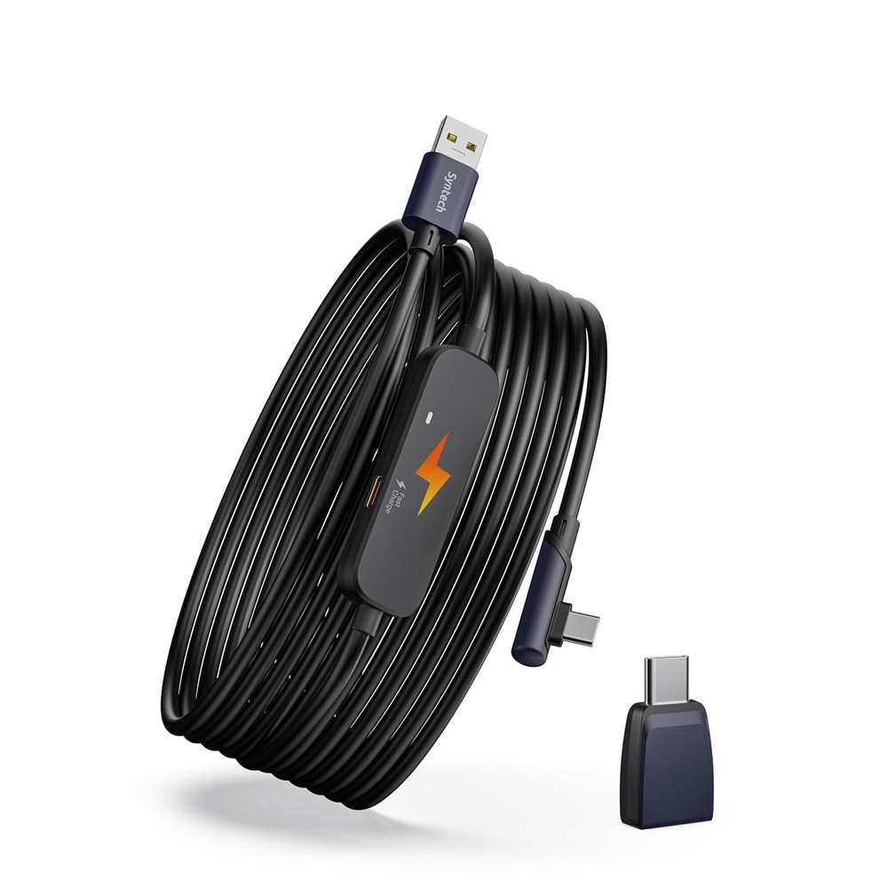 Link Cable 16FT for Oculus Quest 3/2, USB 3.0 with Extra Charging Port