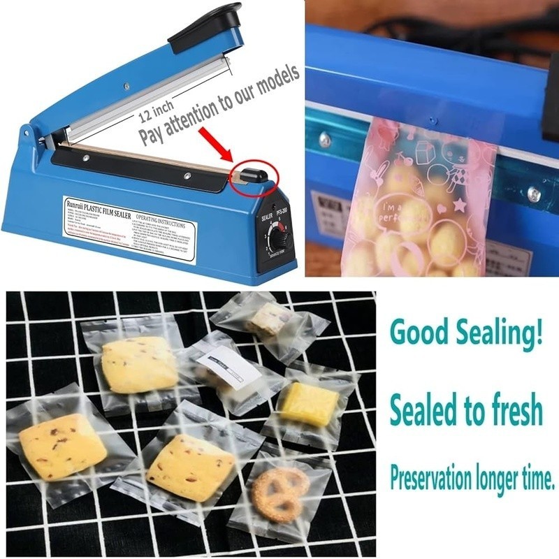 Manual Impulse Sealer Lightweight Temperature Adjustable Bag Sealing Machine New