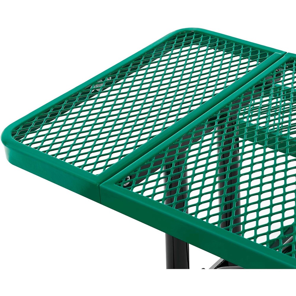 Global Industrial 8'L Rectangular Picnic Table Expanded Metal Green
