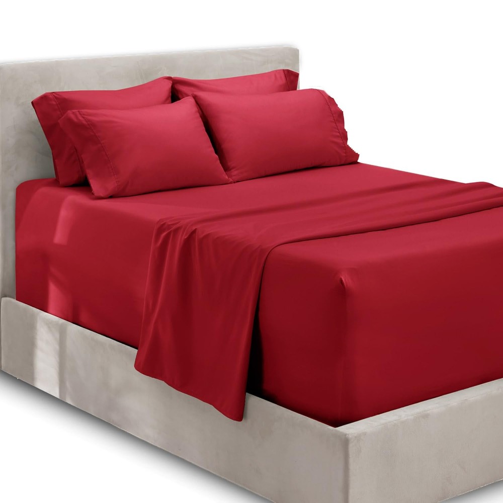 Hearth  Harbor Luxury Soft 4 Piece Bed Sheet Set Extra Deep Pocket Fitted