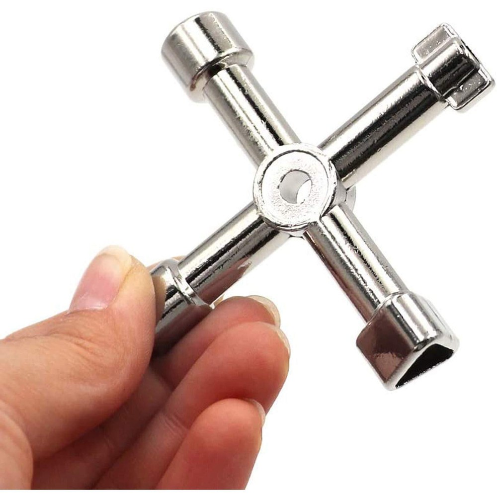 4 Way Multi-Functional Utilities Key Plumbing Key Wrench Plumber Key Opening ...