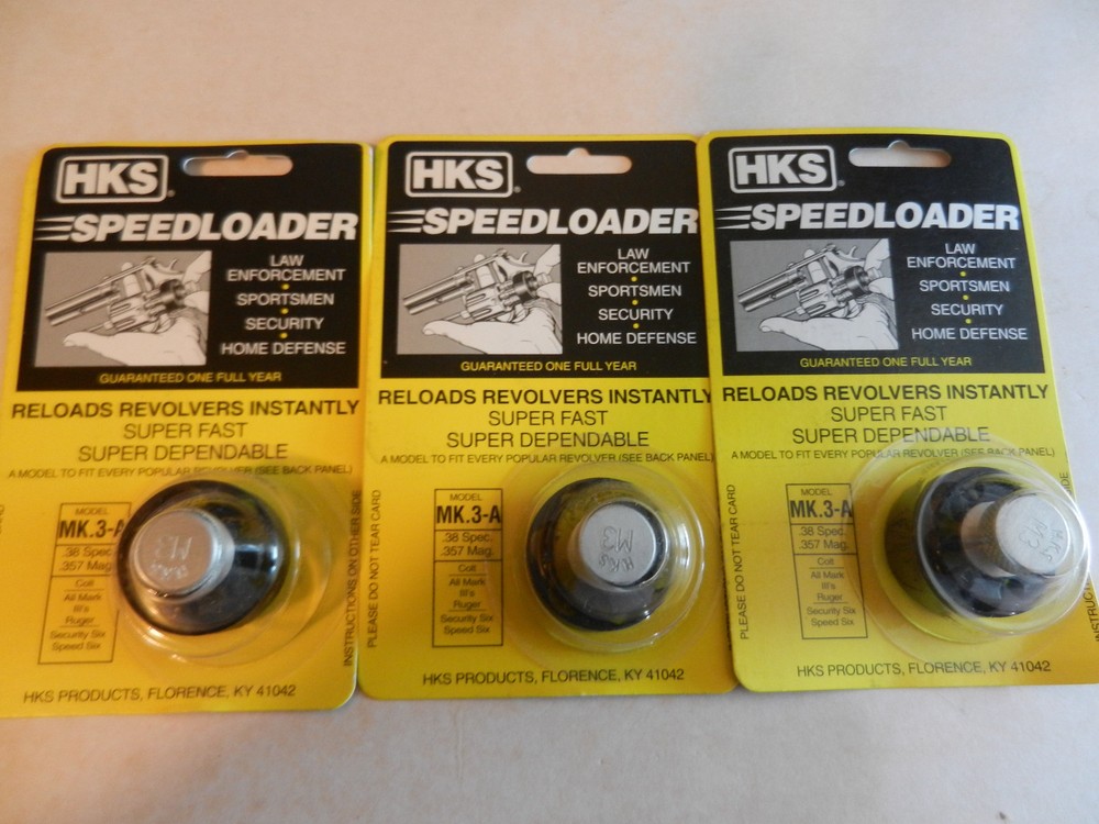 HKS Speedloader; MK.3-A; 6-Shot; 38 SPL, 357 Mag; 3 Pack; Fast & Dependable