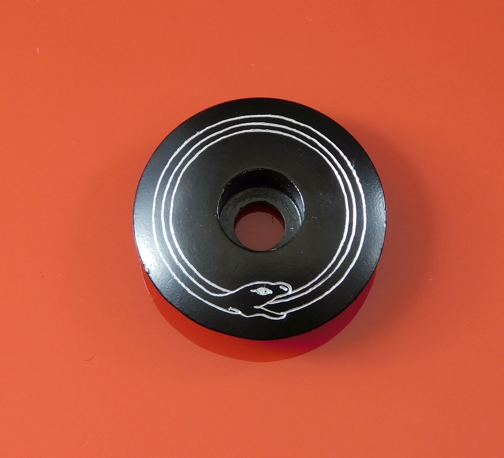 OUROBOROS HEADSET STEM TOP CAP 1 1/8" CUSTOM ENGRAVED BLACK