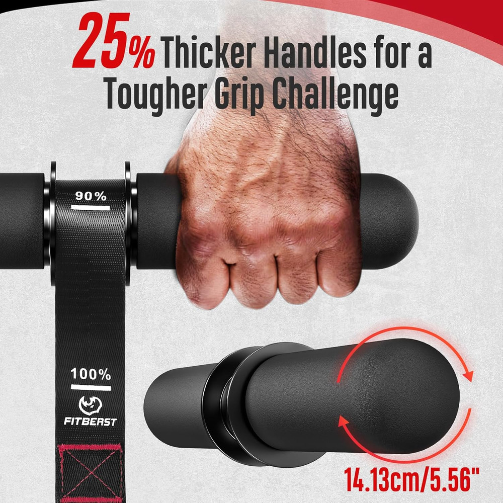 Forearm Strengthener & Forearm Exerciser, Wrist Roller with Thicker Handle, Fore