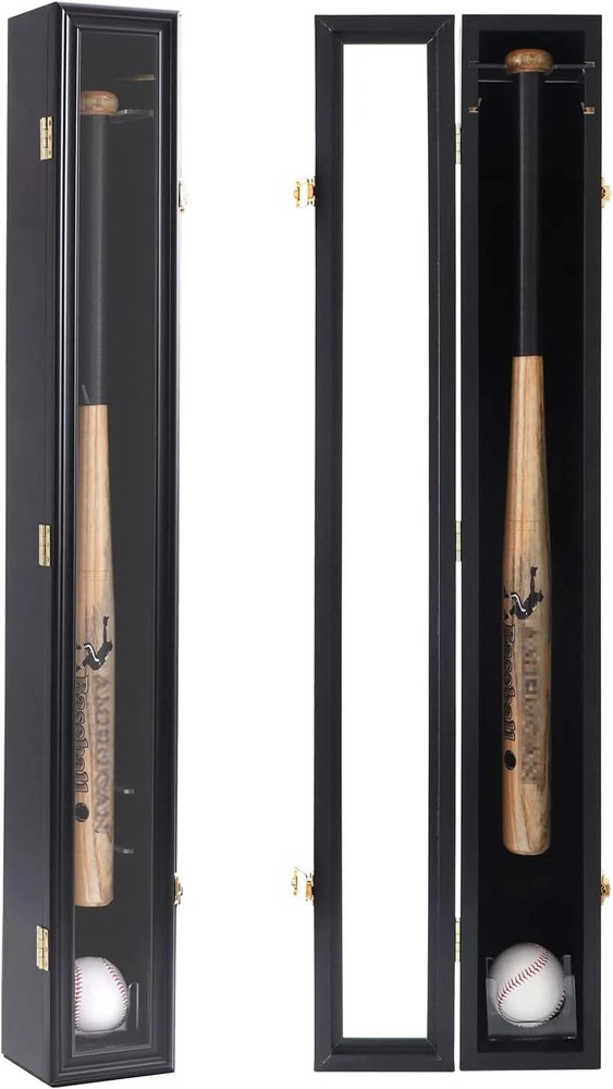 Baseball Bat Display Case - Baseball Bat Wall Mount Wooden Frame with Acrylic Tr