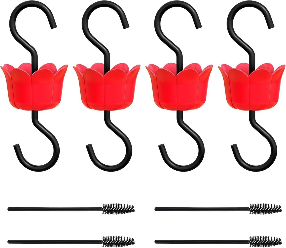 Ant Moat for Hummingbird Feeders, Feeders Red-plastic-4pack