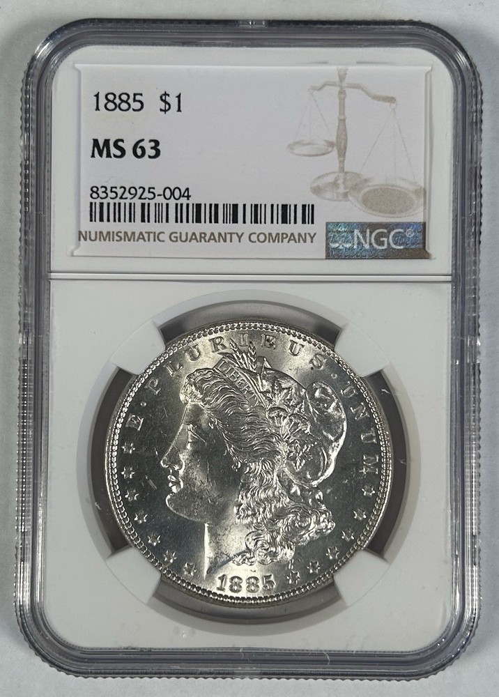 1885 Morgan Silver $1 Dollar Coin NGC MS 63