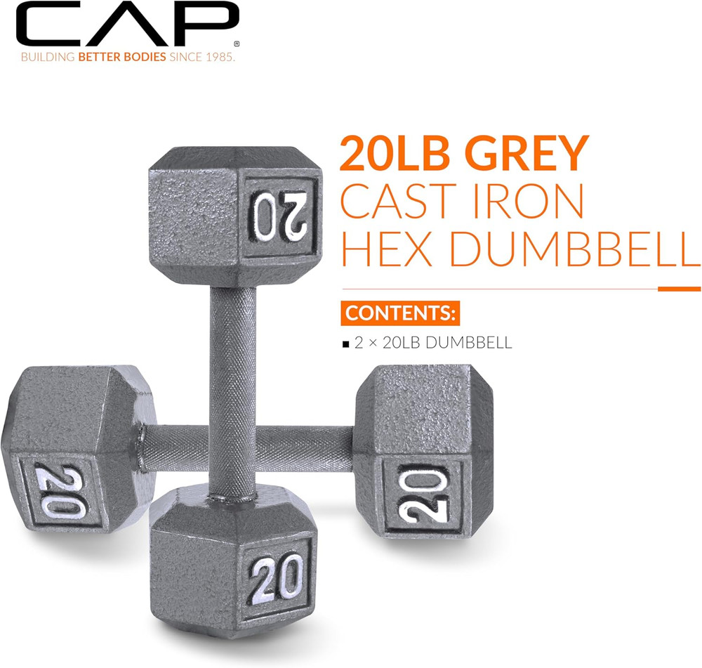 Barbell Cast Iron Hex Dumbbell | Multiple Options