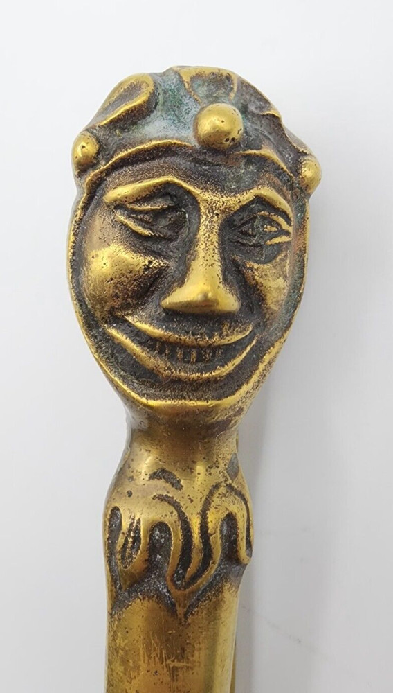 Brass Jester's Head Nutcracker 7" Long