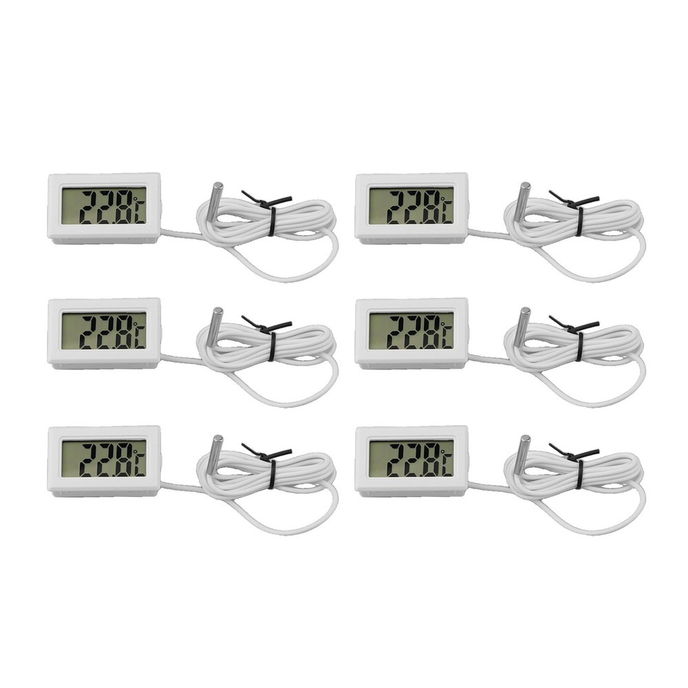 White Digital LCD Thermometer Set with Long Probe for Accurate Readings