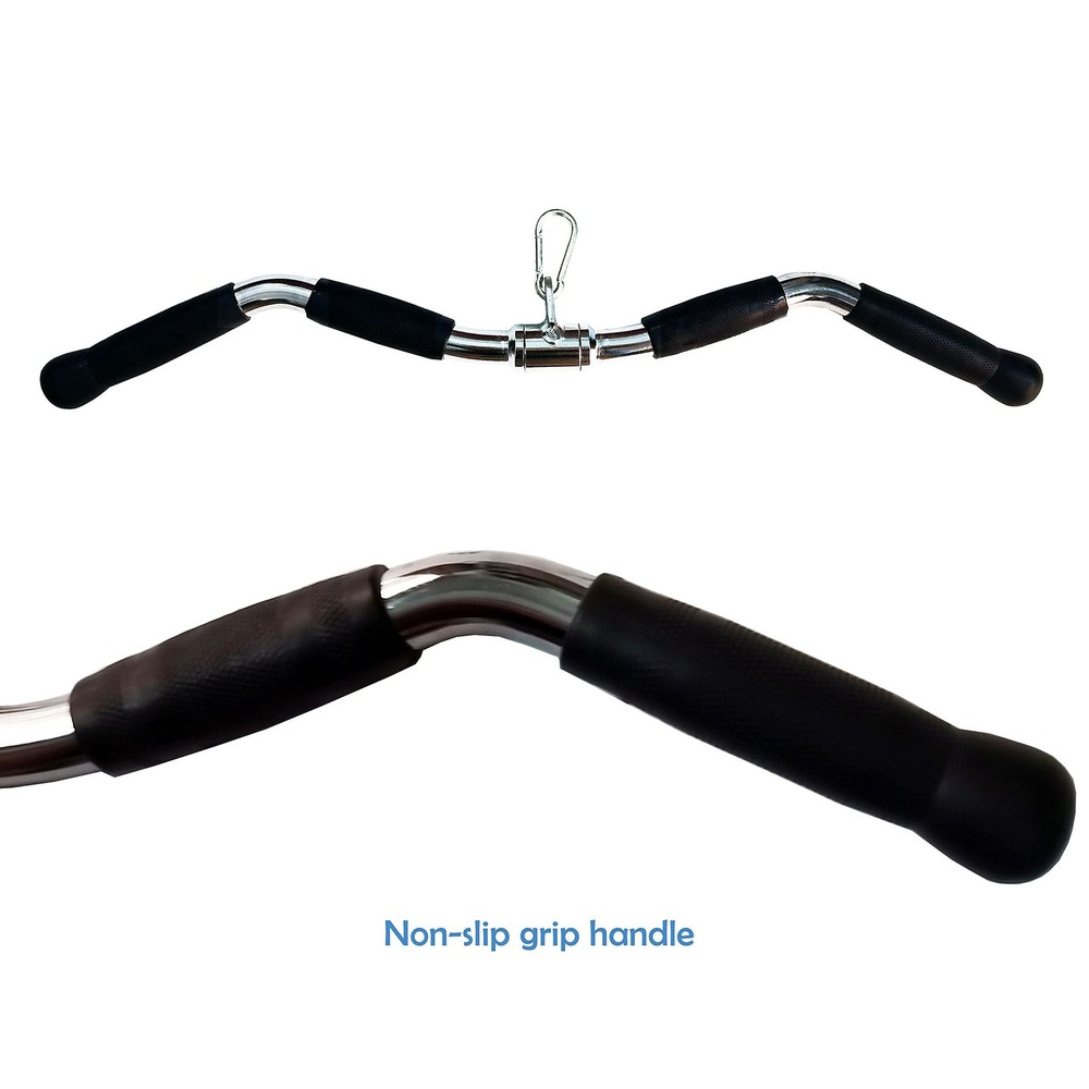 Barbell Multi-Exerciser Cable Attachment For Cable Machines, Lat Pull Down Ba...