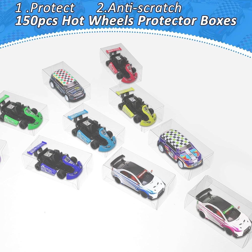 120 PCS 1/64 Display Case for Model Car,Clear Display Case,Storage Display Case,