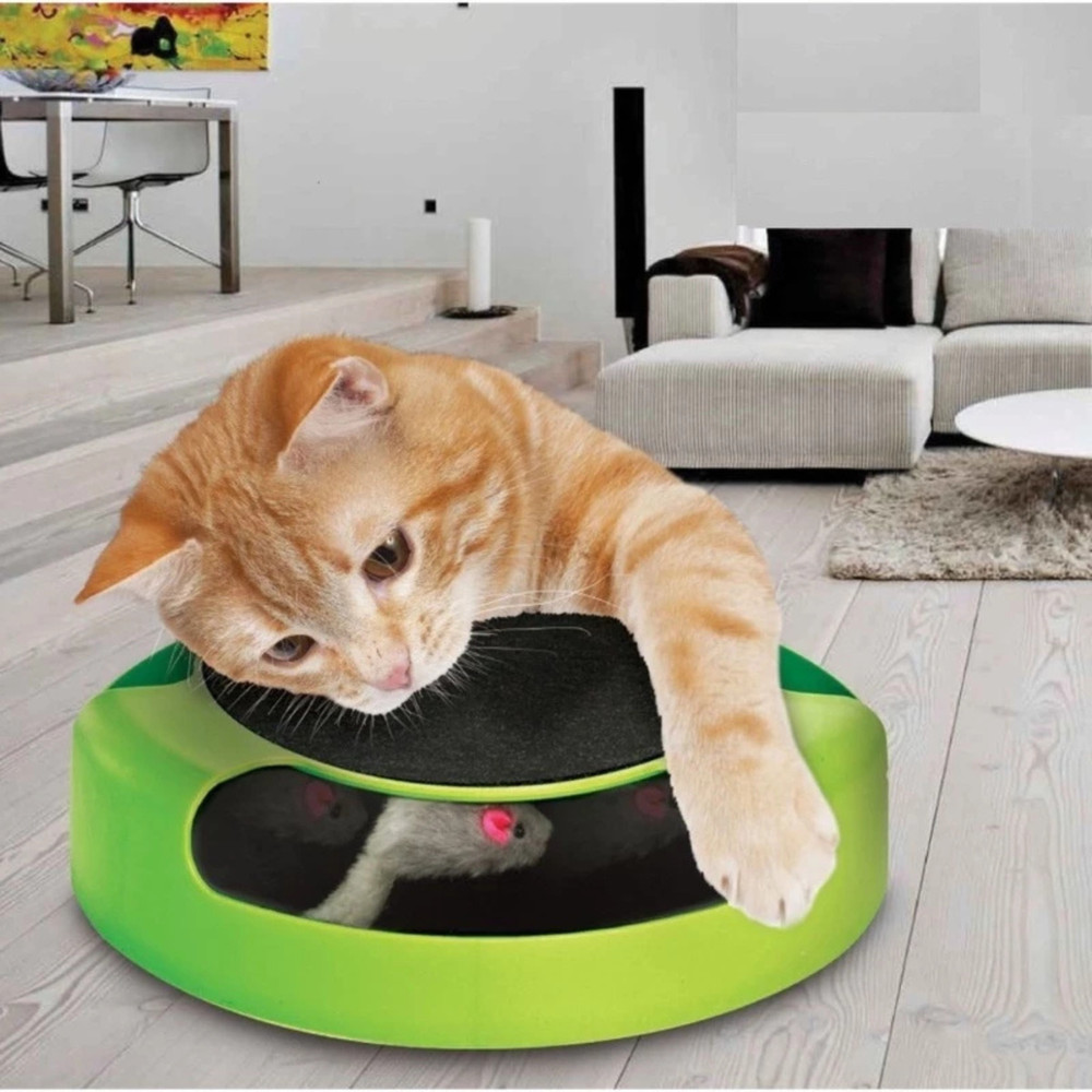 Smart Pet Exercise & Training Play Pad | Interactive Cat Toy 360° Rotating Mouse
