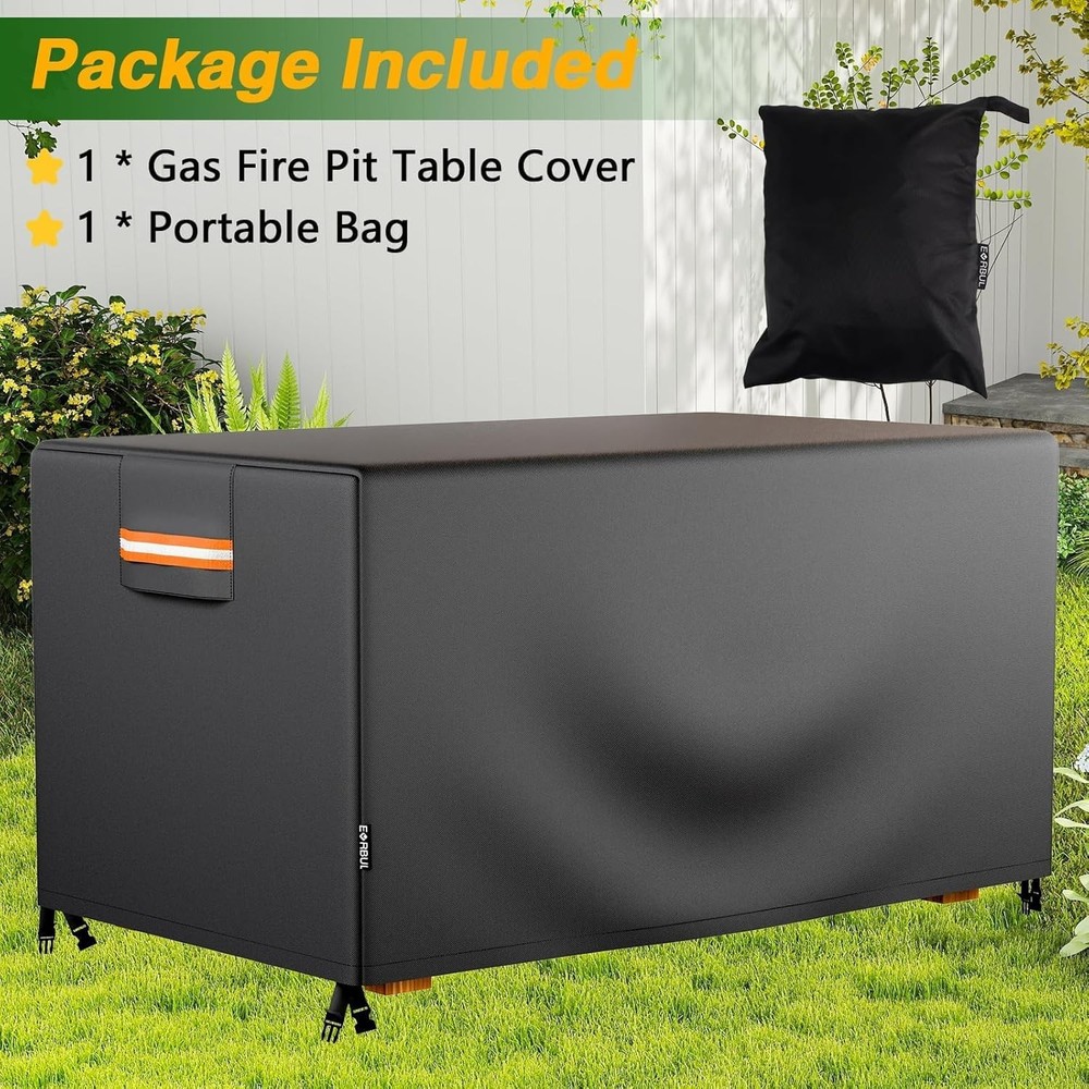 Heavy Duty 420D Rectangular Gas Fire Pit Table Cover for 52*34*24 In us