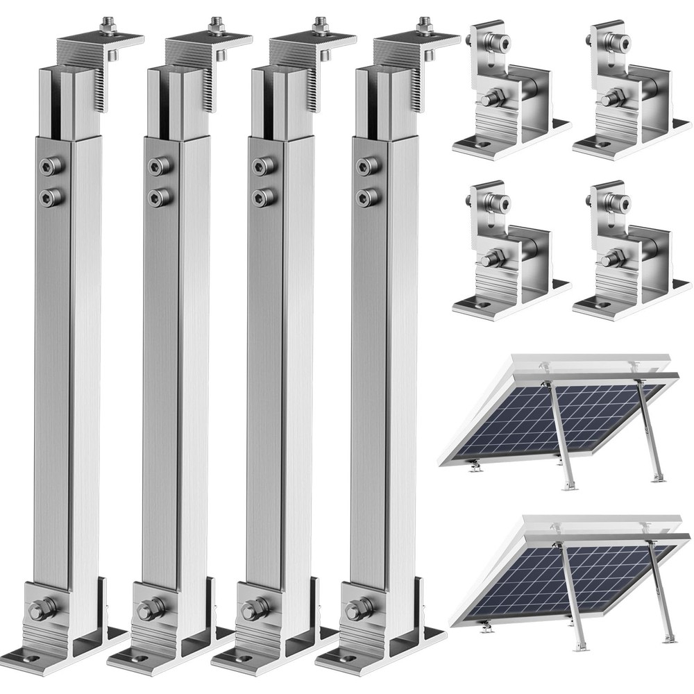 2 Set Adjustable Solar Panel Tilt Mount Brackets, Stand Systems Support 50W-400W