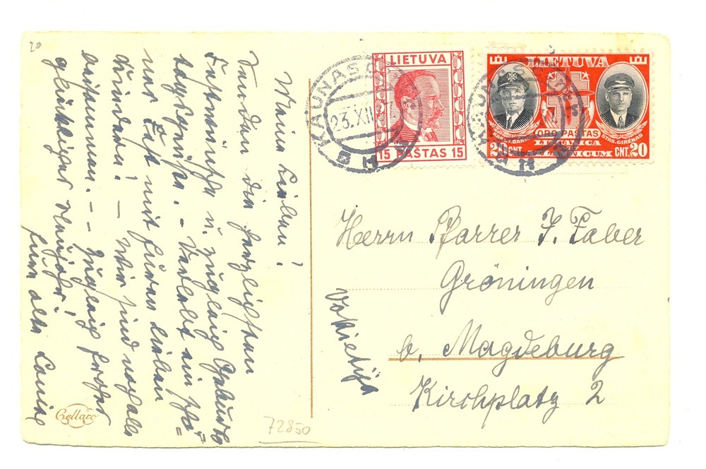 LITHUANIA 1937 -PPC -F/VF