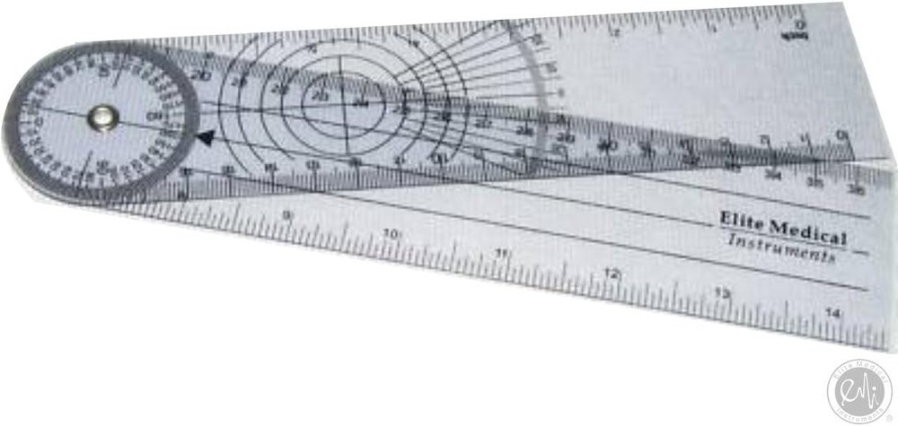 Accurate EMI 8-Inch Spinal Goniometer with 360-Degree Measurement Functionality