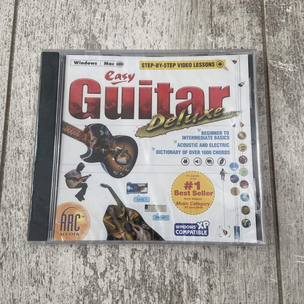 Easy Guitar Deluxe PC WINDOWS / MAC CD-ROM ARC Media New Sealed