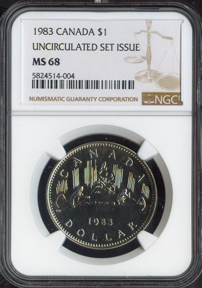 1983 Canada Dollar $1 NGC MS68 UNC SET - Quality
