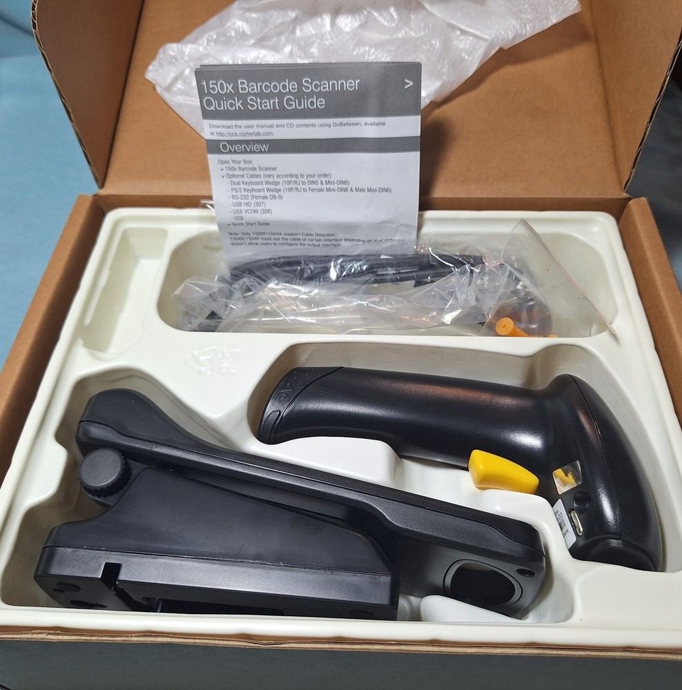 Cipherlab USB 2D/1D Handheld Barcode Scanner 1504P KIT (Scanner, Stand & Cable)