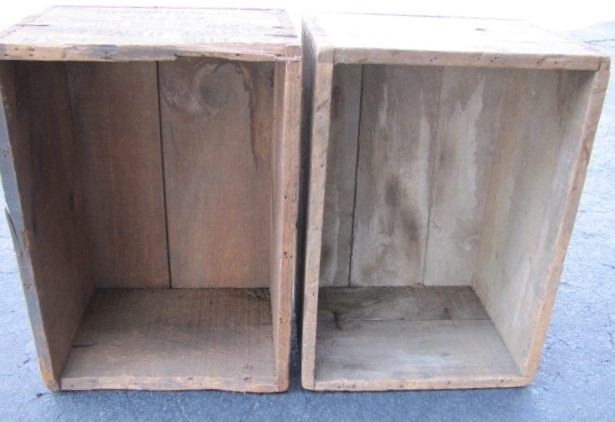 a Pair (2) Antique DUPONT 25lb Red Cross DYNAMITE BOXES High Explosives CRATES
