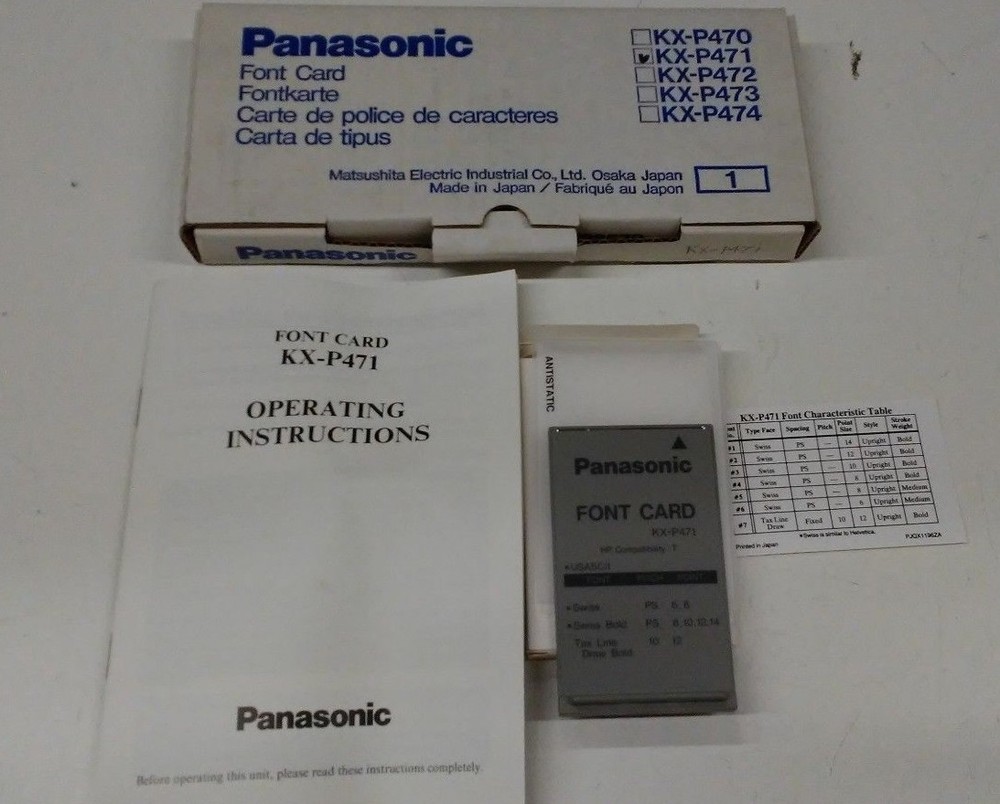 Panasonic KX-P471 Font Card