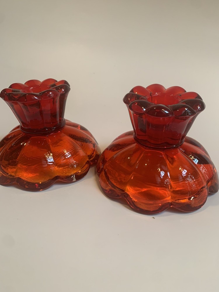 MCM LE Smith Flame Cupped Base Candle Holders -2